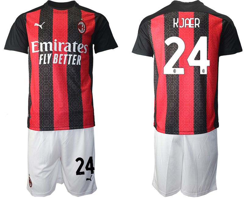 Men 2020-2021 club AC milan home #24 red Soccer Jerseys->ac milan jersey->Soccer Club Jersey